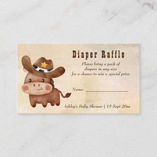Carte D'accompagnement Petit cow-boy mignon bébé cheval dans un baby show (Devant)
