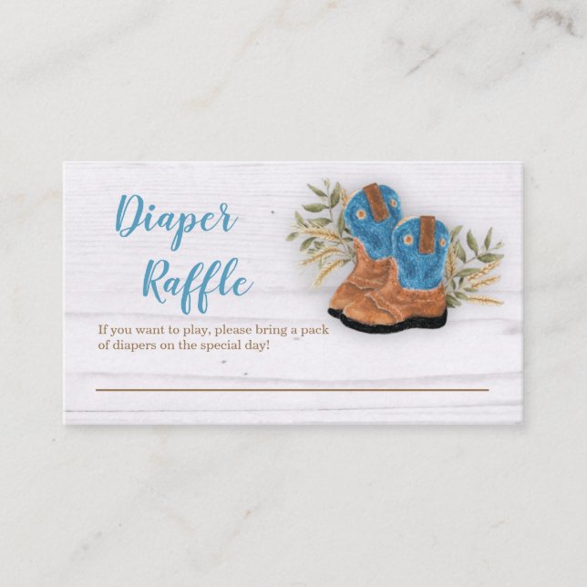 Carte D'accompagnement Petit Cowboy Bootie Baby shower Diaper Raffle (Devant)