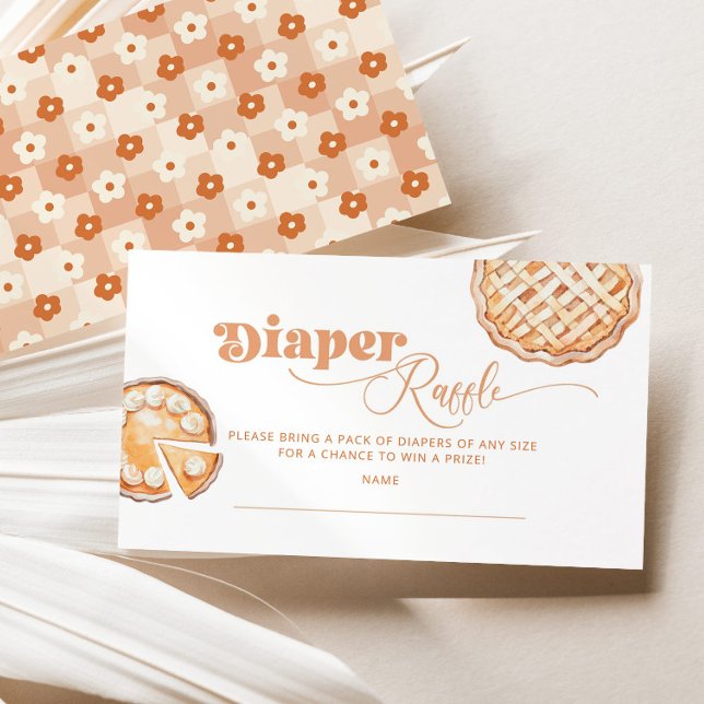 Carte D'accompagnement Petit Cutie Pie Floral Diaper billet de tombola (Créateur téléchargé)