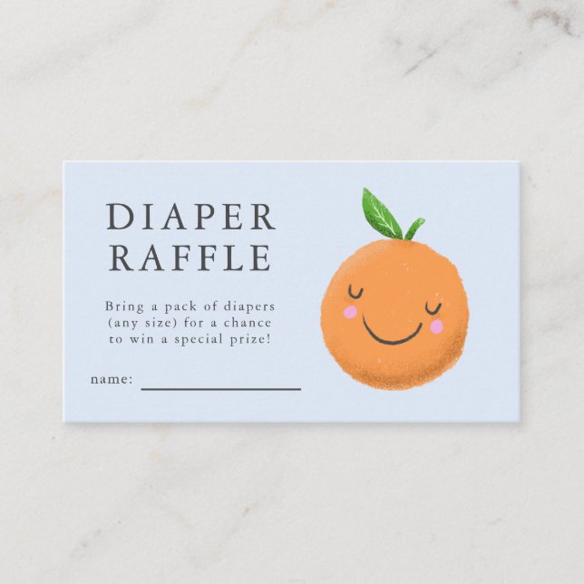 Carte D'accompagnement Petit Cutie Thème Bleu Baby shower Déchets Raffle (Devant)
