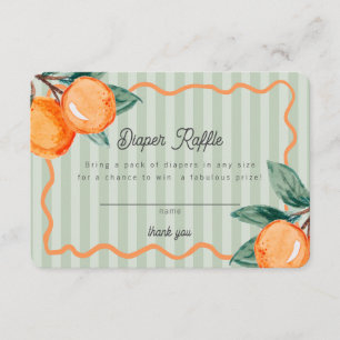 Carte D'accompagnement Petit Cutie Vert Citrus Baby Diaper Raffle