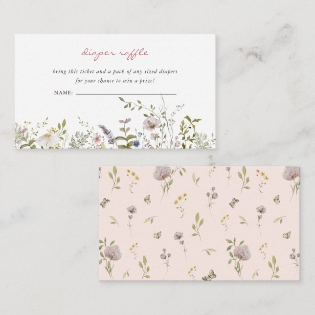 Carte D'accompagnement Petit Fleur sauvage | Boîtier de broche à couches (Devant / Derrière)