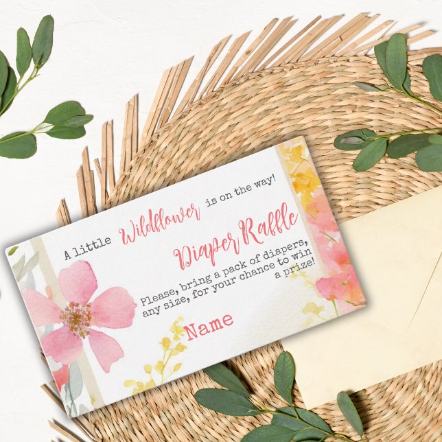 Carte D'accompagnement Petit Fleur sauvage Pêche Baby shower Floral Baiss (Créateur téléchargé)