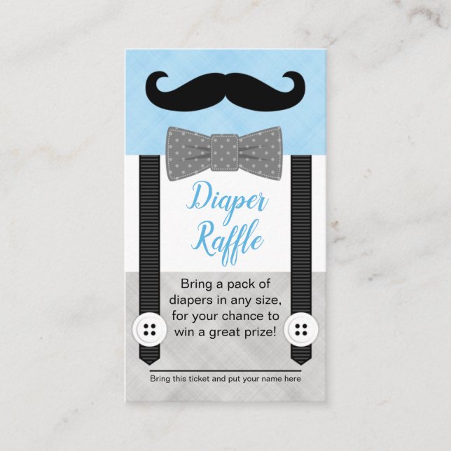 Carte D'accompagnement Petit homme baby shower couche billet de tombola b (Devant)
