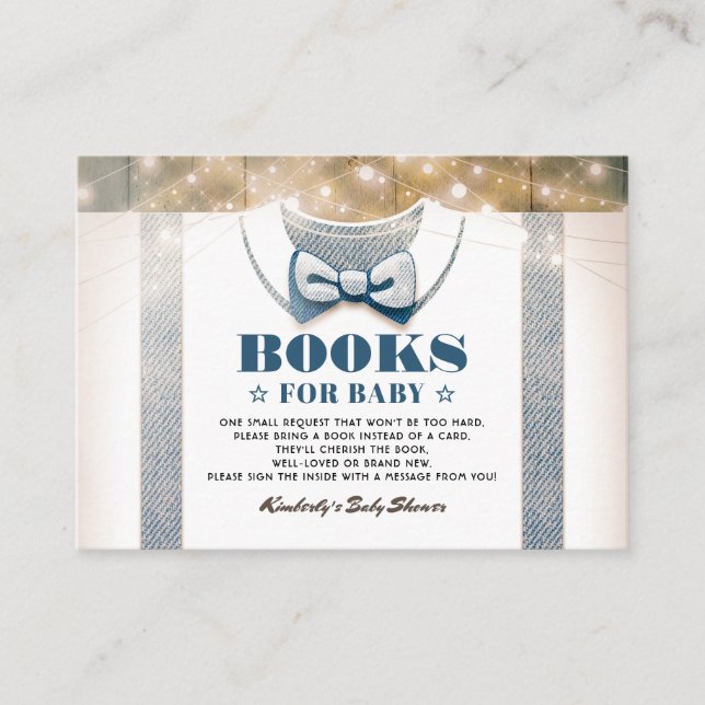 Carte D'accompagnement Petit homme | Boy Baby shower Rustic Apportez Un L (Devant)