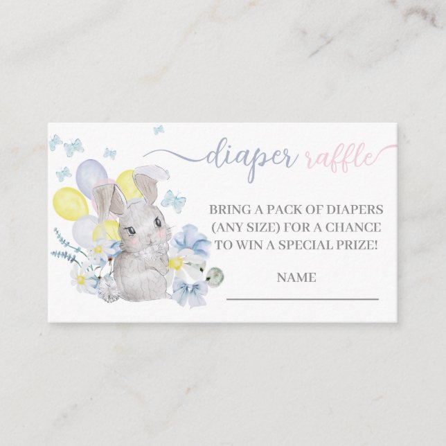 Carte D'accompagnement Petit lapin genre révéler le boîtier de la tombola (Devant)