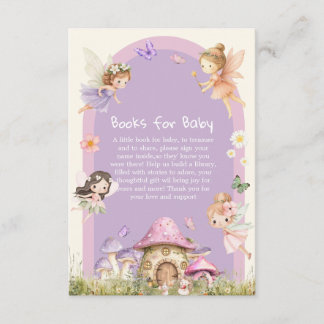 Carte D'accompagnement Petit Livre de Contes de Fées Jardin Fille Baby Sh