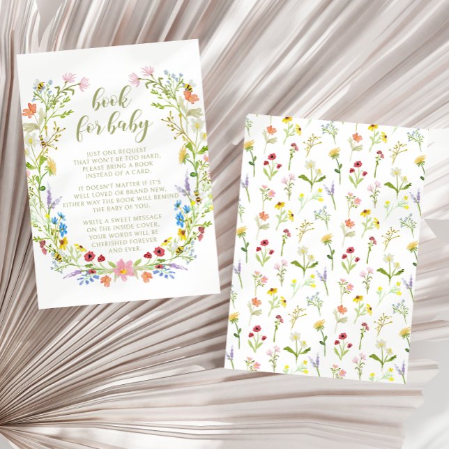 Carte D'accompagnement Petit livre de fleur sauvage mignon pour le baby s (Créateur téléchargé)