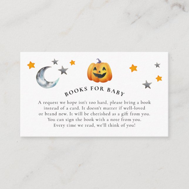 Carte D'accompagnement Petit Livre Halloween Baby showers Livres Pour Béb (Devant)