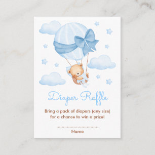 Carte D'accompagnement Petit ours Bear Blue Balloon Baby shower Déchets R