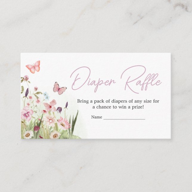 Carte D'accompagnement Petit Papillon Fleur sauvage Déchets Raffle (Devant)