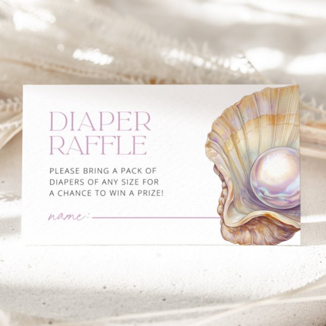 Carte D'accompagnement Petit Pearl Ocean Beach Oyster Diaper Raffle (Little Pearl Ocean Beach Oyster Diaper Raffle Enclosure Card)