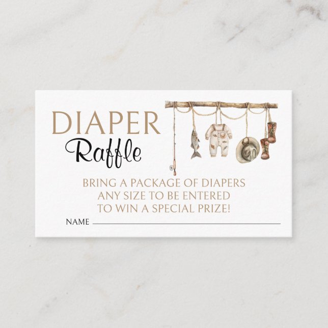Carte D'accompagnement Petit Pêcheur Baby shower Déchets Raffle (Devant)