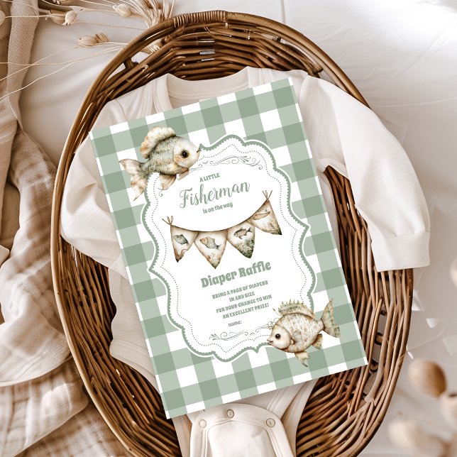 Carte D'accompagnement Petit pêcheur rustique Pêche Diapper Raffle (Créateur téléchargé)
