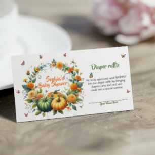 Carte D'accompagnement Petit Petit Citrouille Floral Chaud Chute Raffle