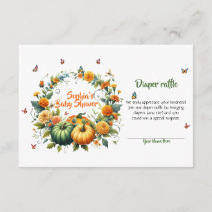 Carte D'accompagnement Petit Petit Citrouille Floral Chaud Chute Raffle