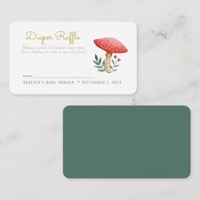 Carte D'accompagnement Petit raffe de la couche de champignon rouge (Devant / Derrière)