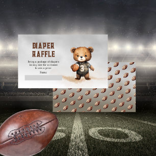 Carte D'accompagnement Petit Teddy Bear American Football Diaper Raffle