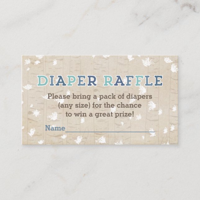 Carte D'accompagnement Petit ticket de tombola de couches pour Baby Showe (Devant)