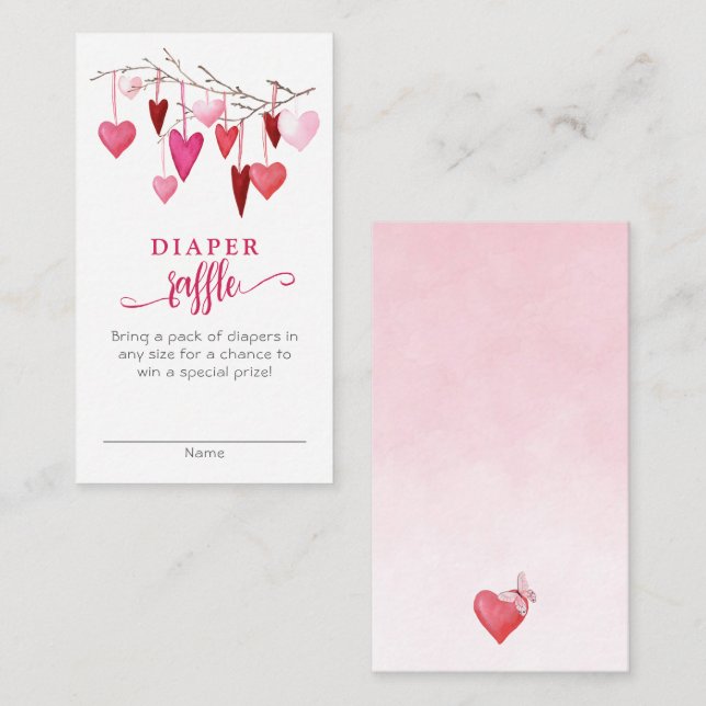 Carte D'accompagnement Petite amoureuse raffe de couche rose (Devant / Derrière)