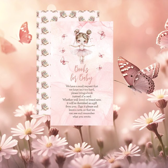 Carte D'accompagnement Petite Ballerina Baby shower rose Livres pour bébé (Sweet Little Ballerina Is On The Way & We're TUTU Excited Pink Girl Baby Shower Books for Baby Card)