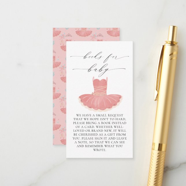 Carte D'accompagnement Petite Ballerine Livres de bain pour bébé rose pou (Devant/Arrière en situation)