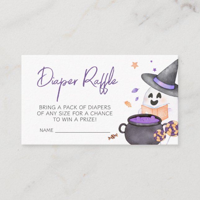 Carte D'accompagnement Petite barrette violette Halloween Raffle de couch (Devant)