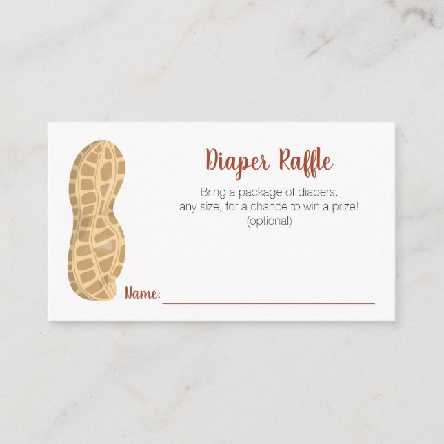 Carte D'accompagnement Petite cacahuète sur le chemin Diaper Raffle (Devant)