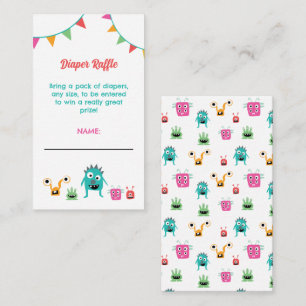 Carte D'accompagnement Petite couche de monstre Baby shower mou