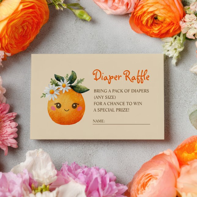 Carte D'accompagnement Petite Cutie Aquarelle Orange Fruit Raffin (Créateur téléchargé)