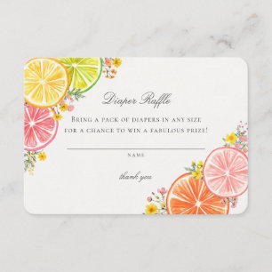 Carte D'accompagnement Petite Cutie Citrus Floral Diaper Raffin Insérer