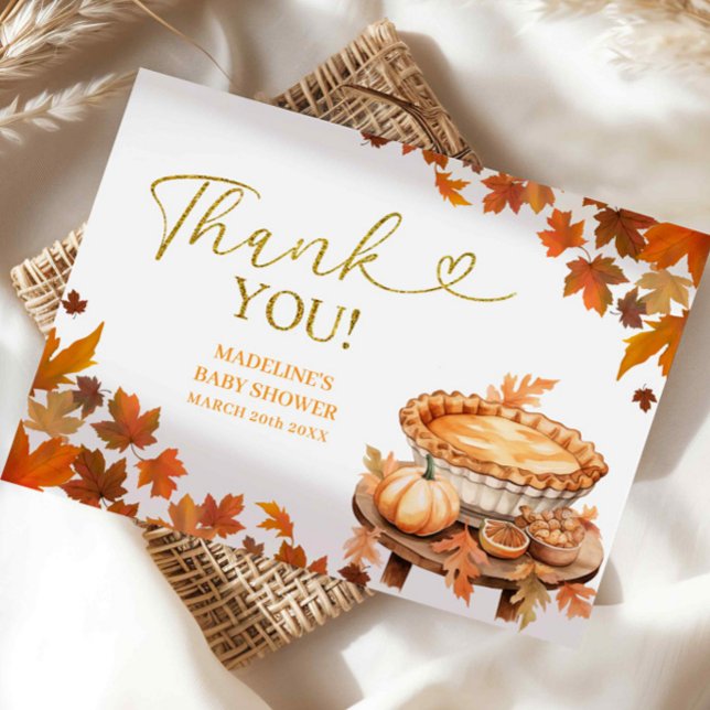 Carte D'accompagnement Petite Cutie Pie Automne Feuilles Baby shower (Créateur téléchargé)