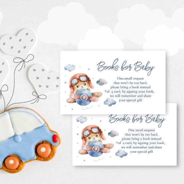 Carte D'accompagnement Petite demande de carnet de baby showers d'avion p (Little pilot vintage airplane baby shower diaper raffle enclosure card diaper raffle ticket)