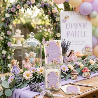 Carte D'accompagnement Petite Fée Pastel Tirelire Jardin Baby Shower