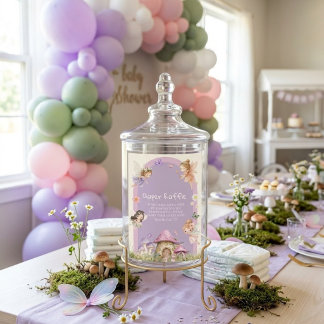 Carte D'accompagnement Petite Fée Tirage au Sort Bébé Fille Baby Shower