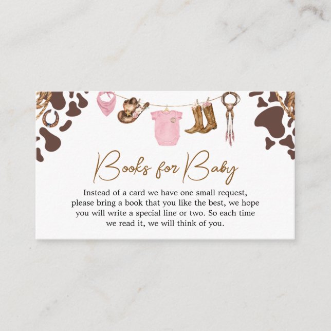 Carte D'accompagnement Petite fille Baby shower Livres pour bébé (Devant)