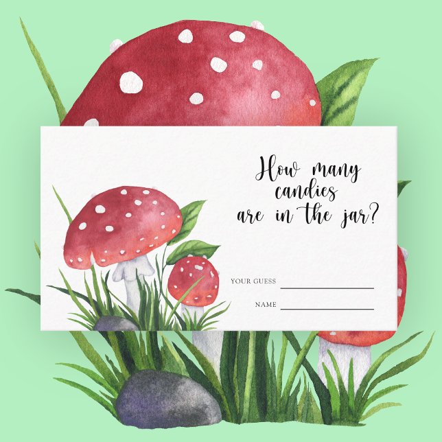Carte D'accompagnement Petite mouche agarée - devinez combien de bonbons (Créateur téléchargé)