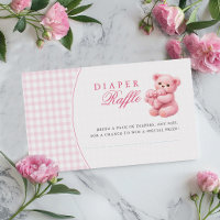 Petite Ourson Rose à Carreaux Baby Shower