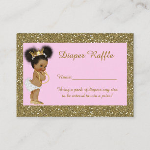 Carte D'accompagnement Petite princesse Diaper Raffle Tickets, Etnic