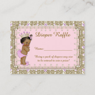Carte D'accompagnement Petite princesse Diaper Raffle Tickets, rose