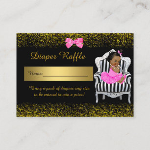 Carte D'accompagnement Petite Princesse Diaper Raffle Tickets, rose étinc