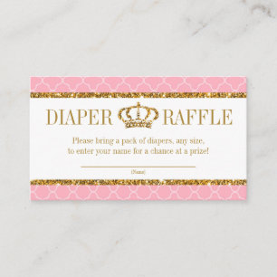 Carte D'accompagnement Petite princesse Royal rose et doré
