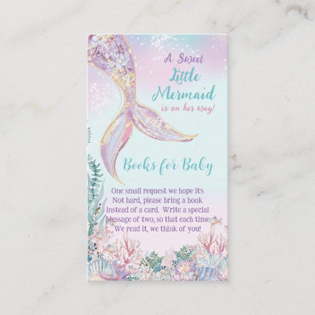 Carte D'accompagnement Petite sirène sous la mer Livres pour bébé (Devant)