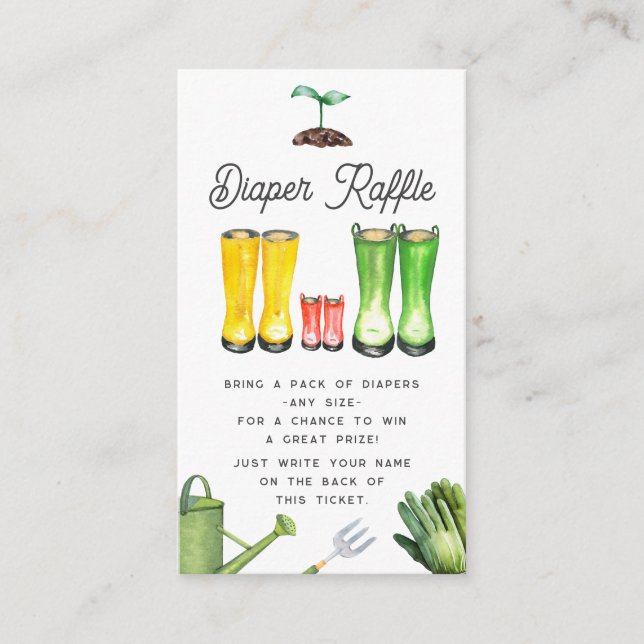 Carte D'accompagnement Petites bottes de jardinage rouges pour bébé Littl (Devant)