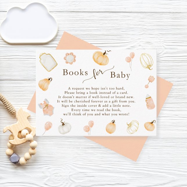 Carte D'accompagnement Petits Baby showers Citrouilles Livres pour bébé (Créateur téléchargé)