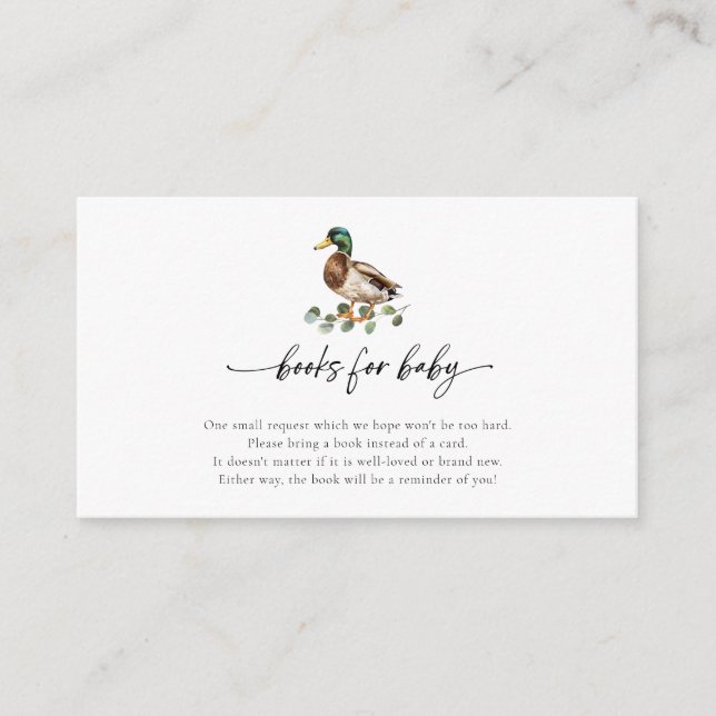 Carte D'accompagnement Petits canards Baby shower de canard Demande de ré (Devant)