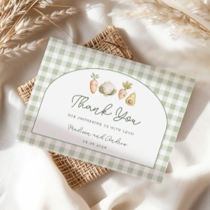 Carte D'accompagnement Petits légumes à carreaux Merci