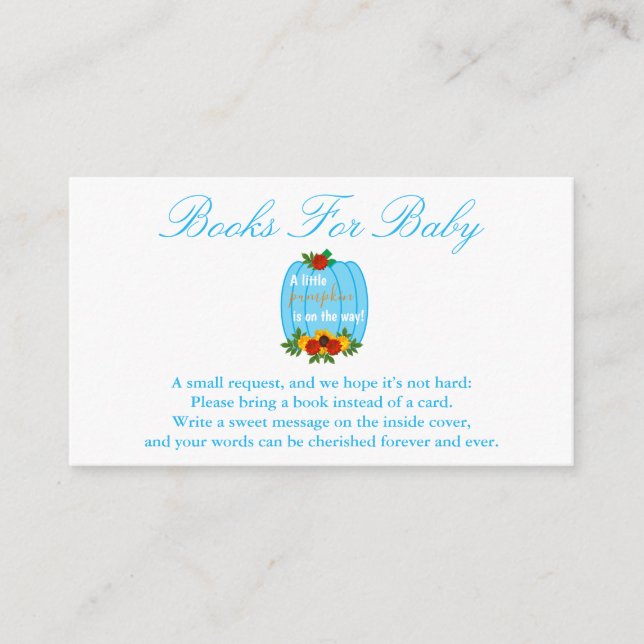 Carte D'accompagnement Petits Livres Baby showers Citrouilles Pour Bébé (Devant)