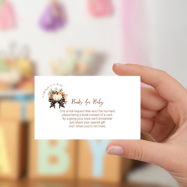 Carte D'accompagnement Petits Livres Baby showers Citrouilles Pour Bébé B (Créateur téléchargé)