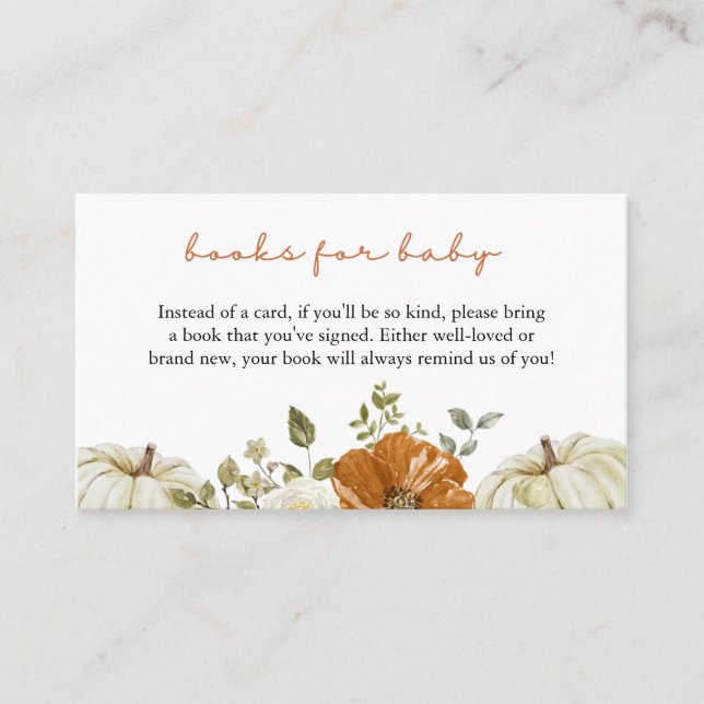 Carte D'accompagnement Petits Livres Citrouilles Pour Baby shower (Devant)